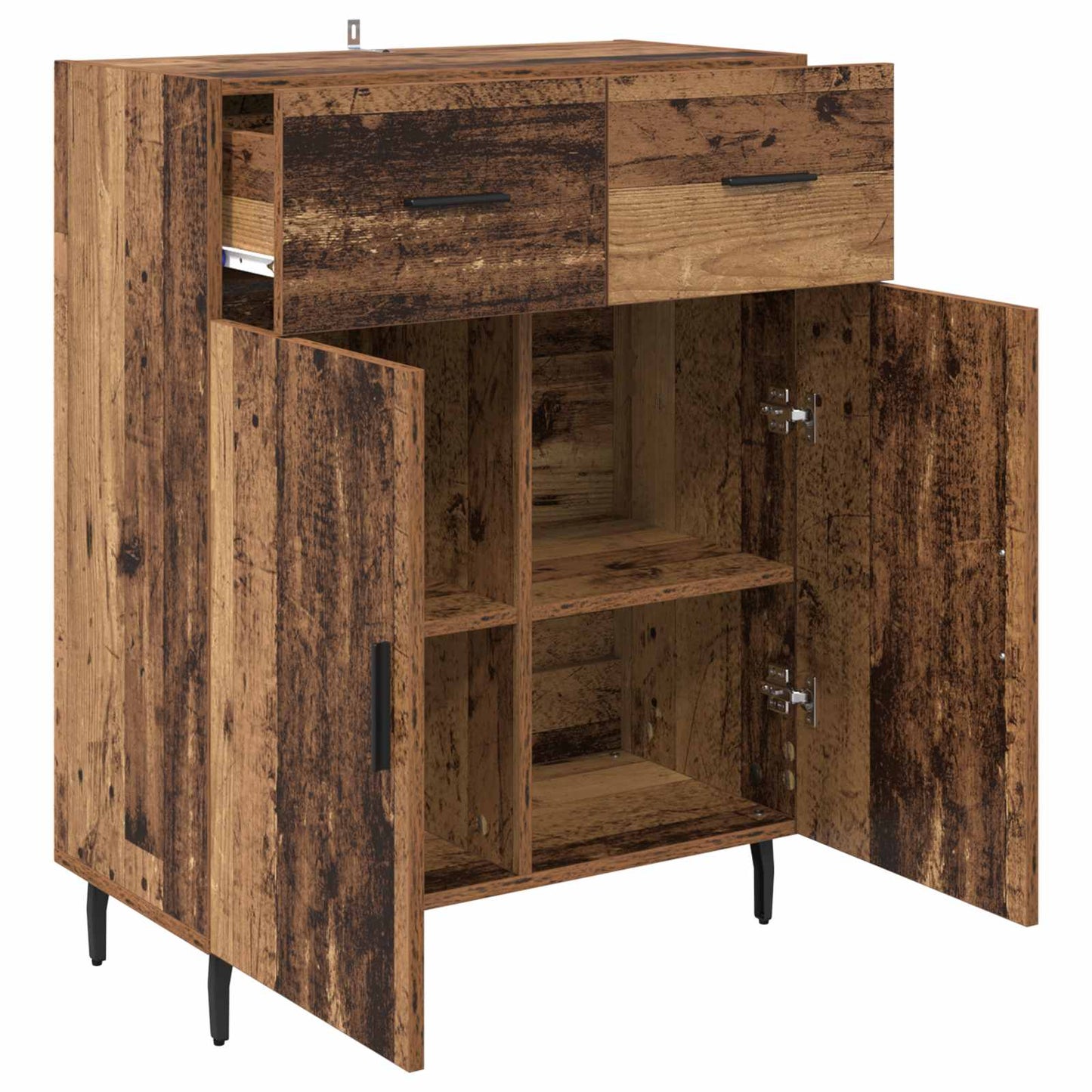 Dressoir met lade Oud Hout 69,5 x 34 x 90 cm Bewerkt hout is nu te koop bij PeponiXL, paradijselijk wonen!