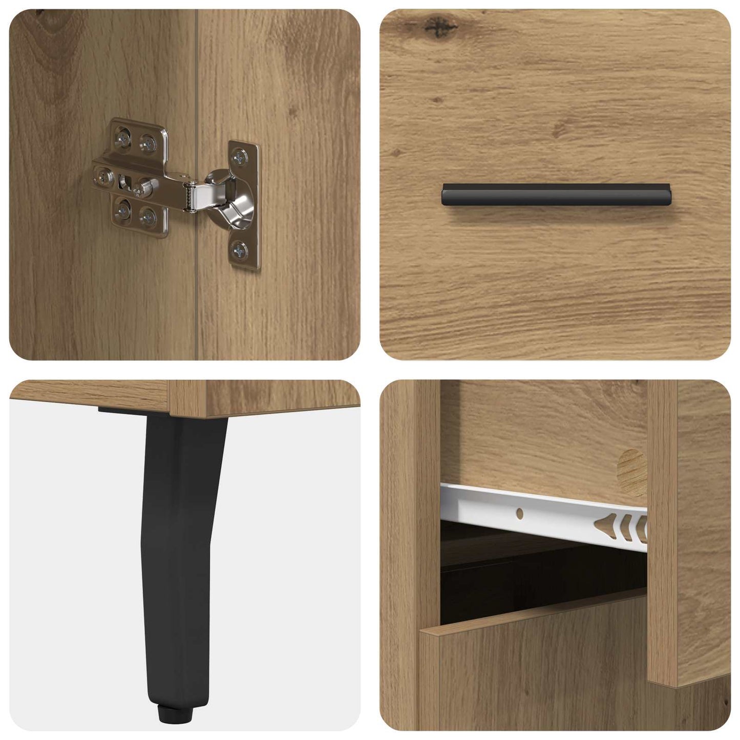 Dressoir met lade Artisan Eiken 69,5 x 34 x 90 cm Bewerkt hout is nu te koop bij PeponiXL, paradijselijk wonen!
