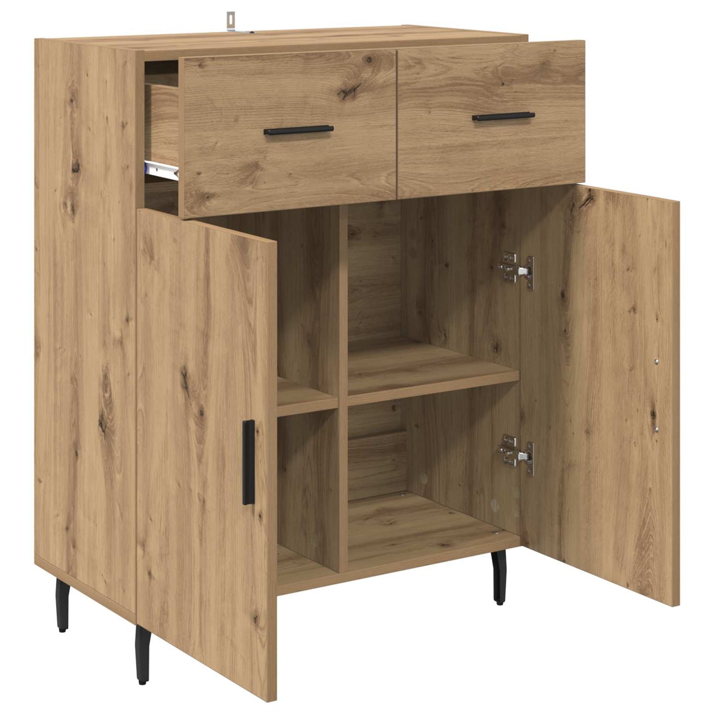 Dressoir met lade Artisan Eiken 69,5 x 34 x 90 cm Bewerkt hout is nu te koop bij PeponiXL, paradijselijk wonen!