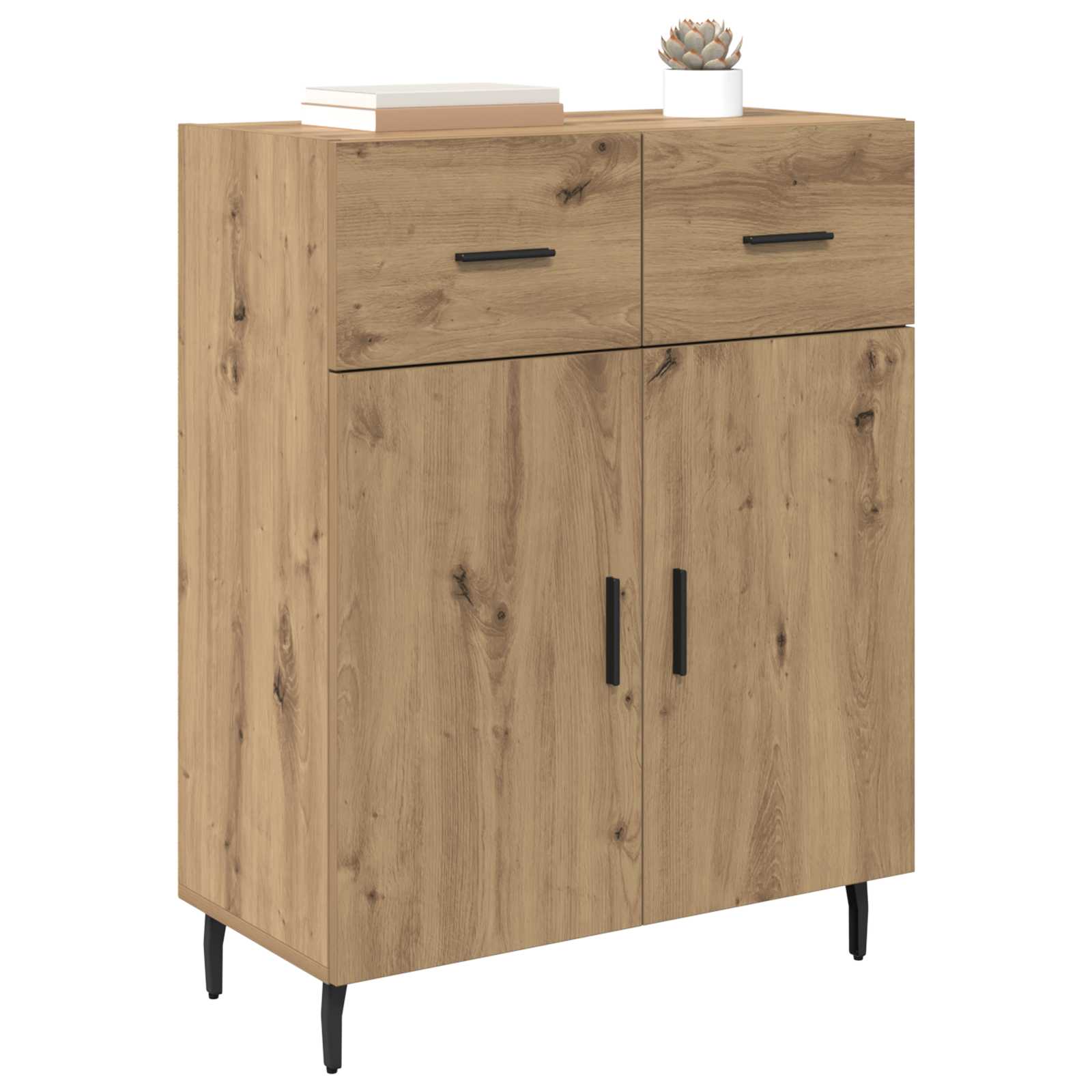 Dressoir met lade Artisan Eiken 69,5 x 34 x 90 cm Bewerkt hout is nu te koop bij PeponiXL, paradijselijk wonen!