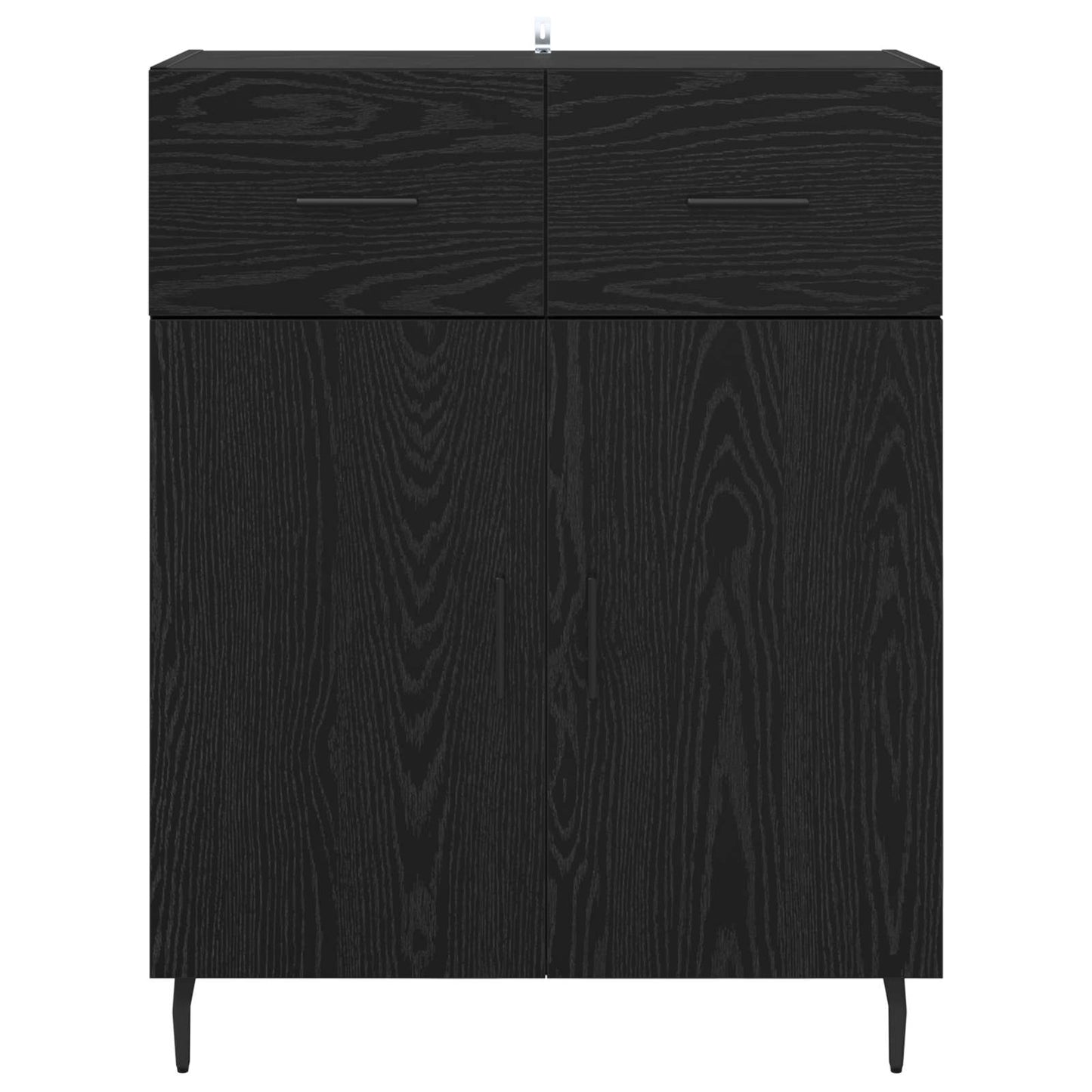 Dressoir met lade Zwart Eiken 69,5 x 34 x 90 cm Bewerkt hout is nu te koop bij PeponiXL, paradijselijk wonen!