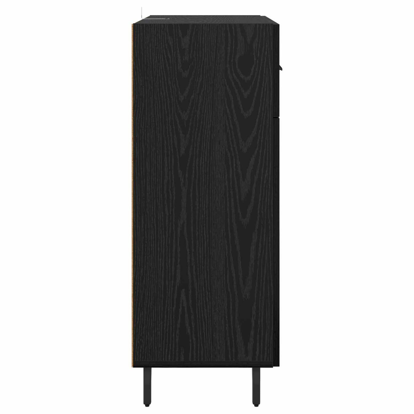 Dressoir met lade Zwart Eiken 69,5 x 34 x 90 cm Bewerkt hout is nu te koop bij PeponiXL, paradijselijk wonen!