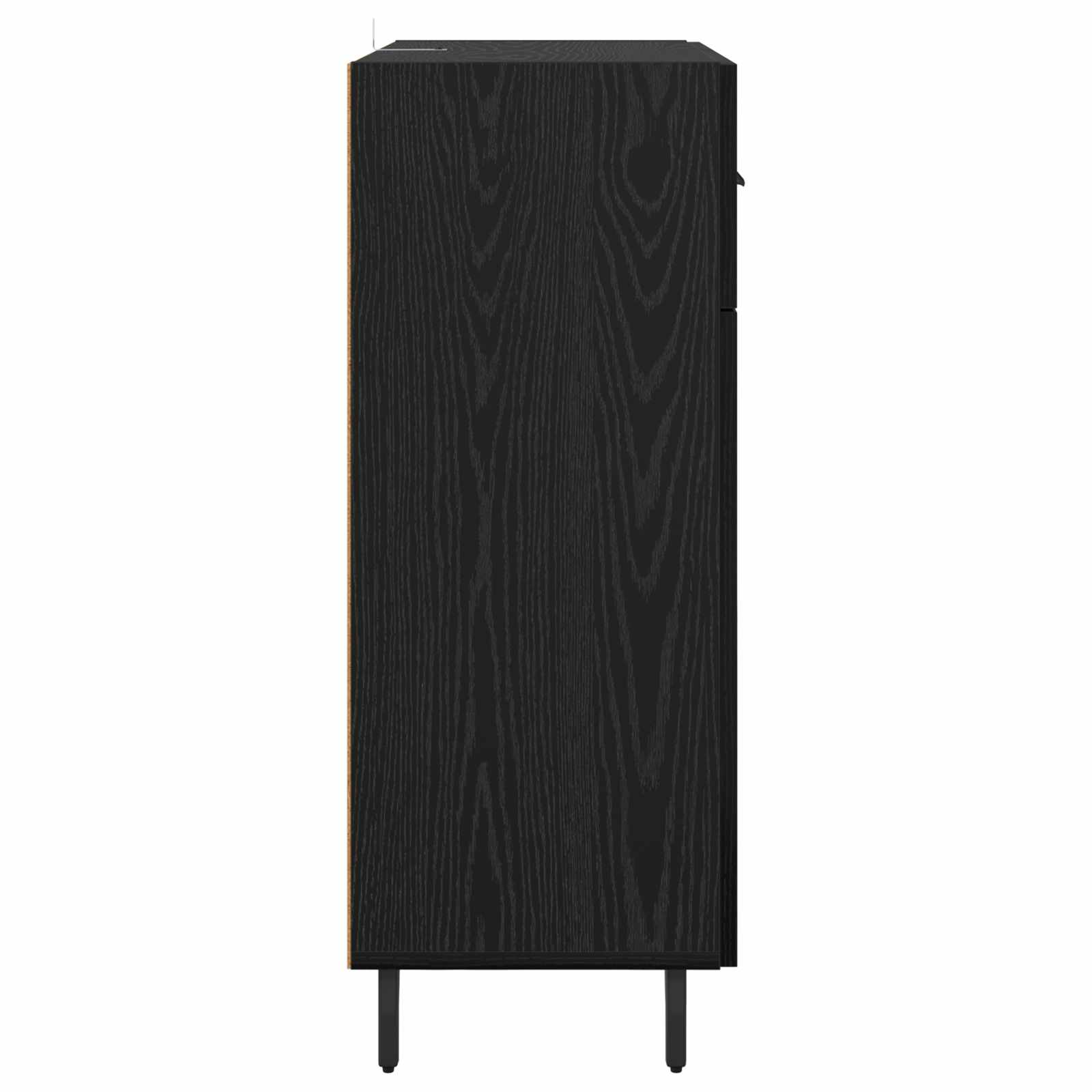 Dressoir met lade Zwart Eiken 69,5 x 34 x 90 cm Bewerkt hout is nu te koop bij PeponiXL, paradijselijk wonen!