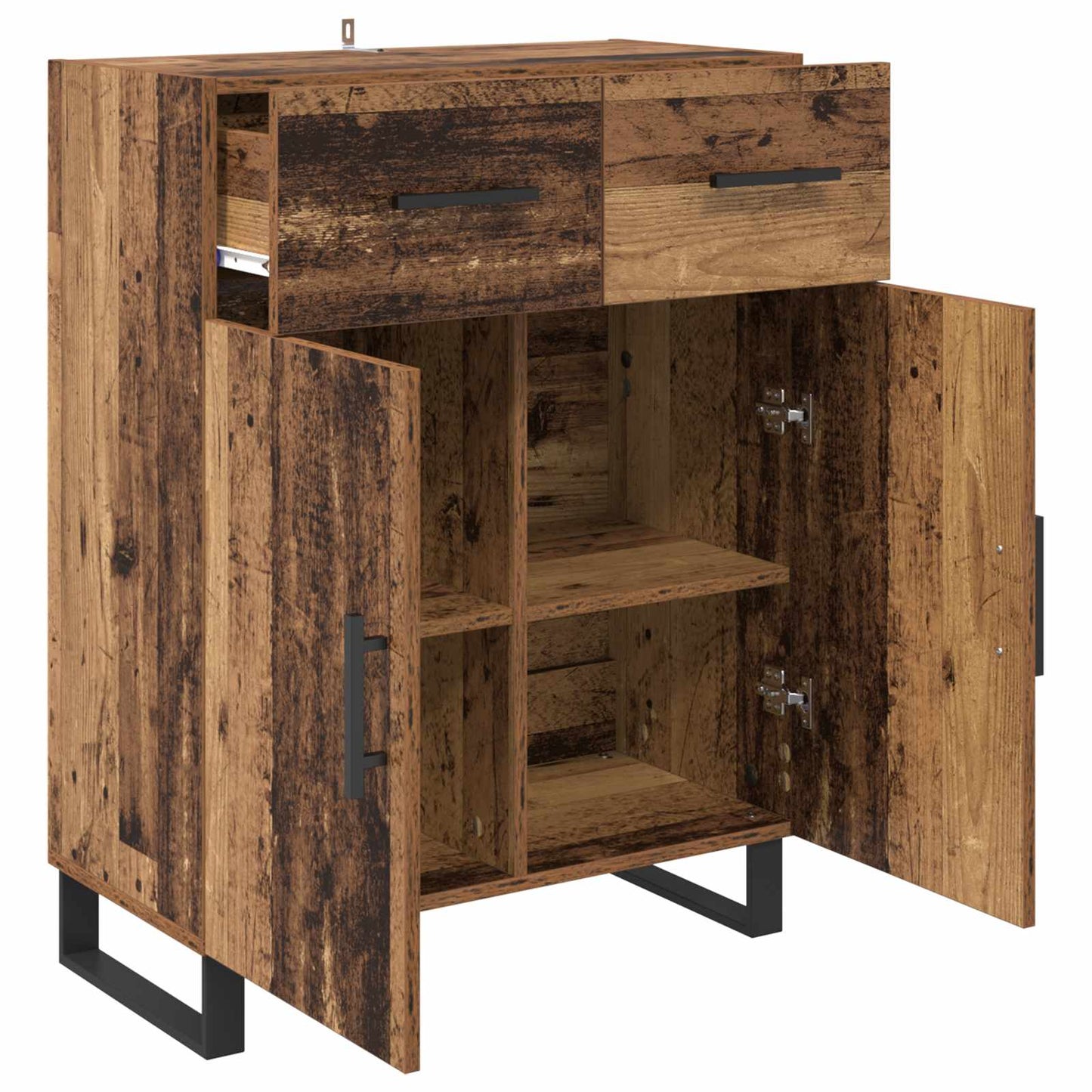 Dressoir met lade Oud Hout 69,5 x 34 x 90 cm Bewerkt hout is nu te koop bij PeponiXL, paradijselijk wonen!