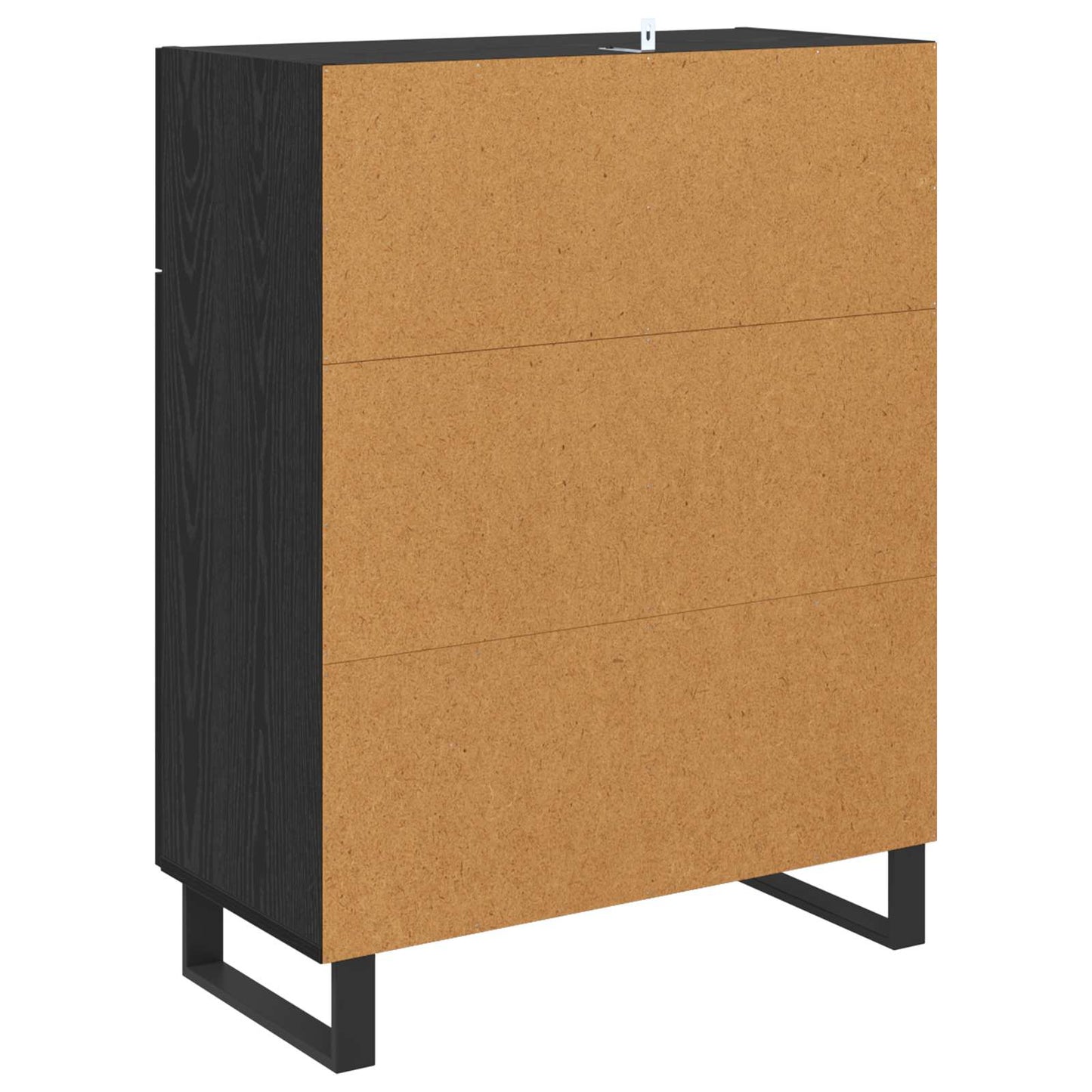 Dressoir met lade Zwart Eiken 69,5 x 34 x 90 cm Bewerkt hout is nu te koop bij PeponiXL, paradijselijk wonen!