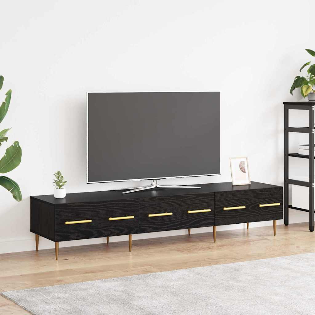 TV-kast met lade Zwart Eiken 150 x 36 x 30 cm Bewerkt hout is nu te koop bij PeponiXL, paradijselijk wonen!