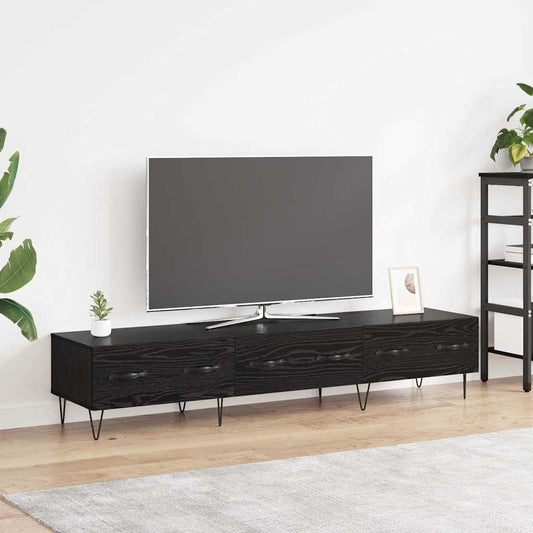TV-kast met lade Zwart eiken 150 x 36 x 30 cm Bewerkt hout is nu te koop bij PeponiXL, paradijselijk wonen!