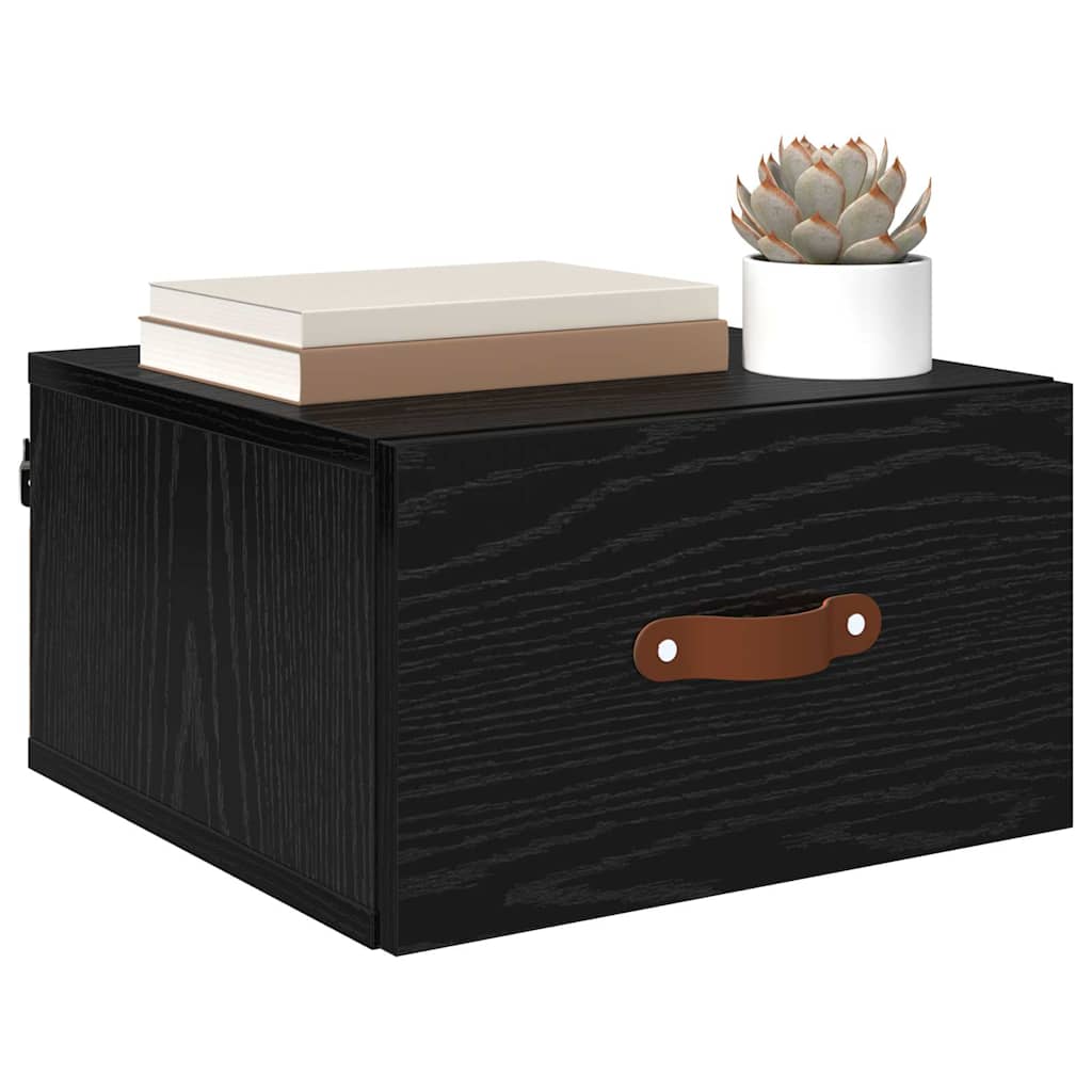 Wandkastje Zwart Eiken 35 x 35 x 20 cm Bewerkt hout is nu te koop bij PeponiXL, paradijselijk wonen!