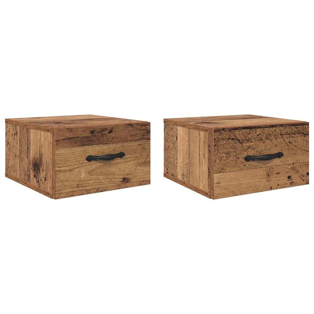 Nachtkastje 2 pcs Oud hout 35 x 35 x 20 cm Bewerkt hout is nu te koop bij PeponiXL, paradijselijk wonen!