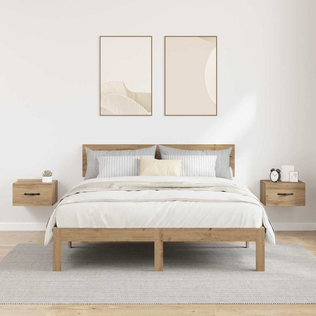 Nachtkastje 2 pcs artisanaal eikenkleurig 35 x 35 x 20 cm is nu te koop bij PeponiXL, paradijselijk wonen!