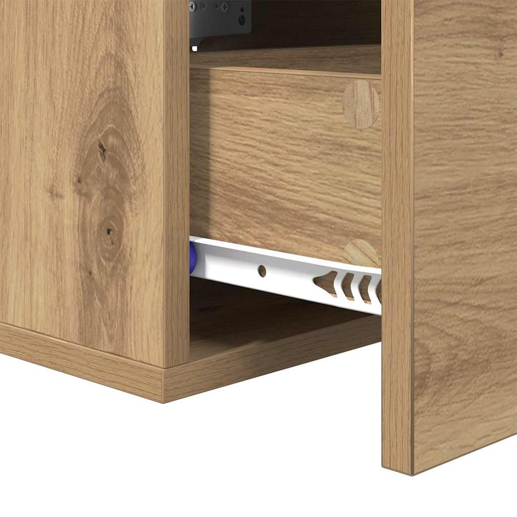 Nachtkastje 2 pcs Artisan Eiken 35 x 35 x 20 cm Bewerkt hout is nu te koop bij PeponiXL, paradijselijk wonen!