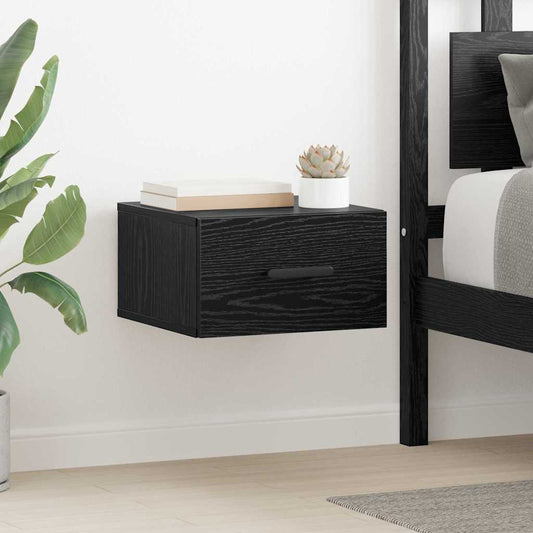 Nachtkastje 2 pcs Zwart Eiken 35 x 35 x 20 cm Bewerkt hout is nu te koop bij PeponiXL, paradijselijk wonen!