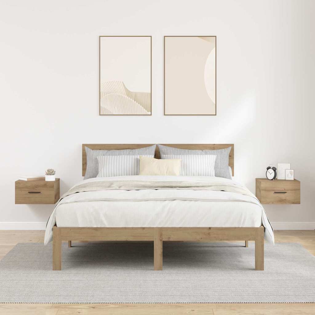 Nachtkastje 2 pcs artisanaal eikenkleurig 35 x 35 x 20 cm is nu te koop bij PeponiXL, paradijselijk wonen!