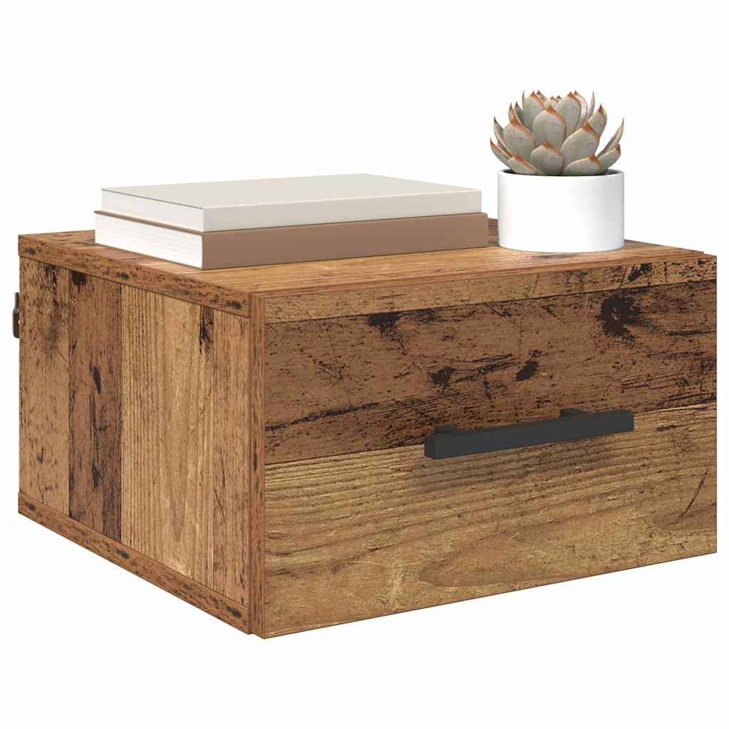 Nachtkastje Oud hout 35 x 35 x 20 cm Bewerkt hout is nu te koop bij PeponiXL, paradijselijk wonen!