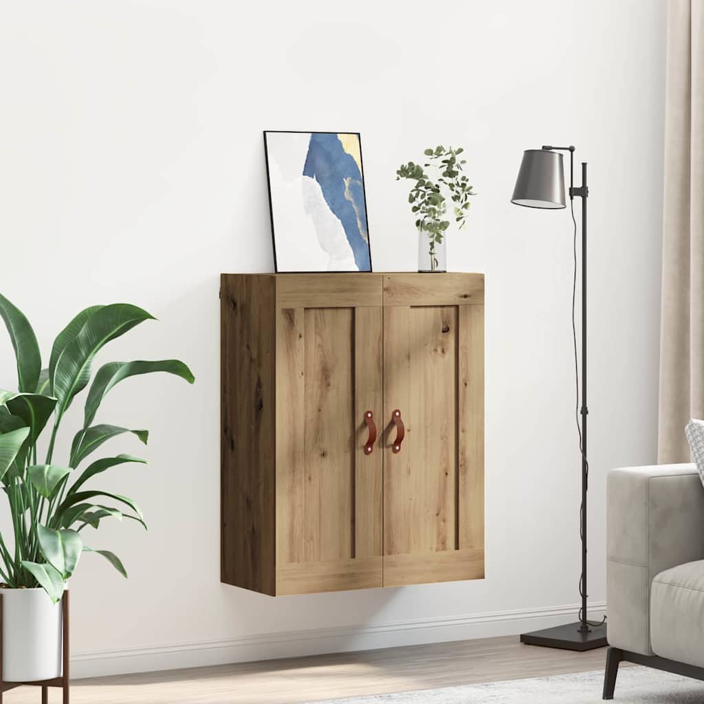 Wandkast Artisan Eiken 69,5 x 34 x 90 cm Bewerkt hout is nu te koop bij PeponiXL, paradijselijk wonen!