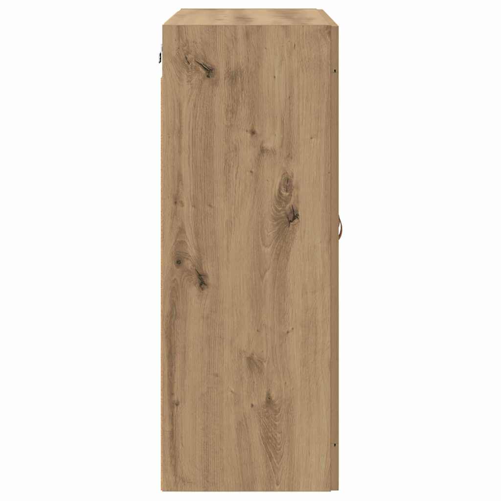 Wandkast Artisan Eiken 69,5 x 34 x 90 cm Bewerkt hout is nu te koop bij PeponiXL, paradijselijk wonen!