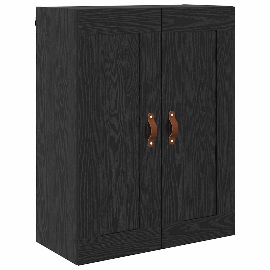 Wandkast Zwart Eiken 69,5 x 34 x 90 cm Bewerkt hout is nu te koop bij PeponiXL, paradijselijk wonen!