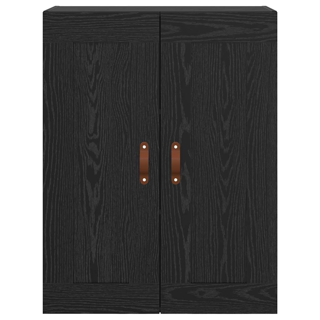 Wandkast Zwart Eiken 69,5 x 34 x 90 cm Bewerkt hout is nu te koop bij PeponiXL, paradijselijk wonen!