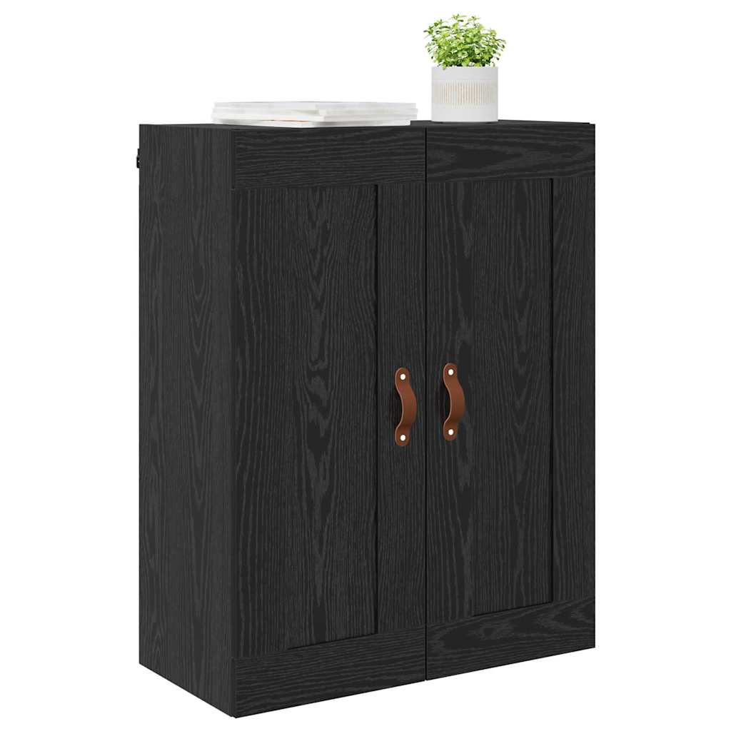 Wandkast Zwart Eiken 69,5 x 34 x 90 cm Bewerkt hout is nu te koop bij PeponiXL, paradijselijk wonen!