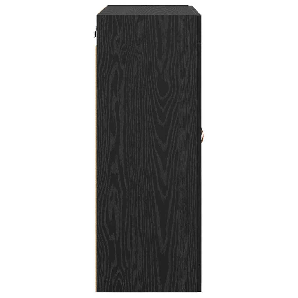 Wandkast Zwart Eiken 69,5 x 34 x 90 cm Bewerkt hout is nu te koop bij PeponiXL, paradijselijk wonen!