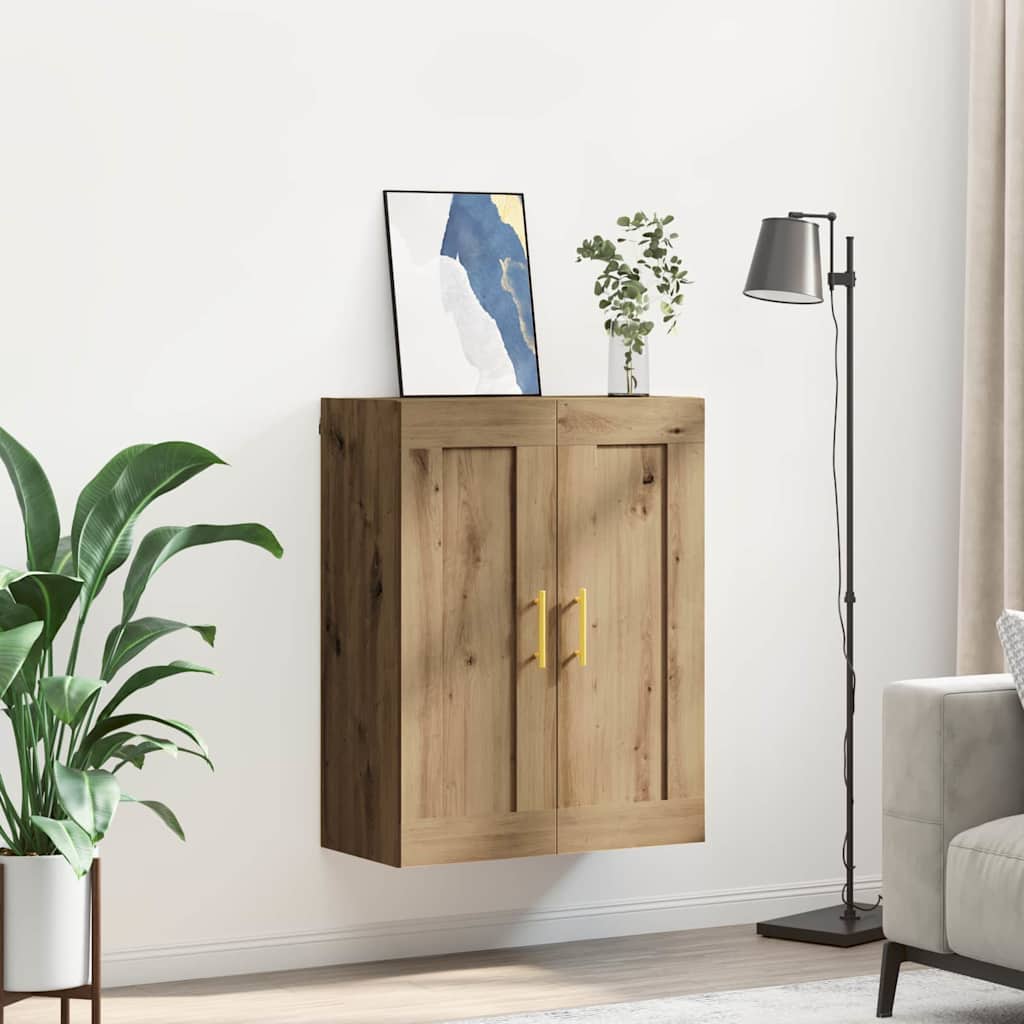 Wandkast Artisan Eiken 69,5 x 34 x 90 cm Bewerkt hout is nu te koop bij PeponiXL, paradijselijk wonen!