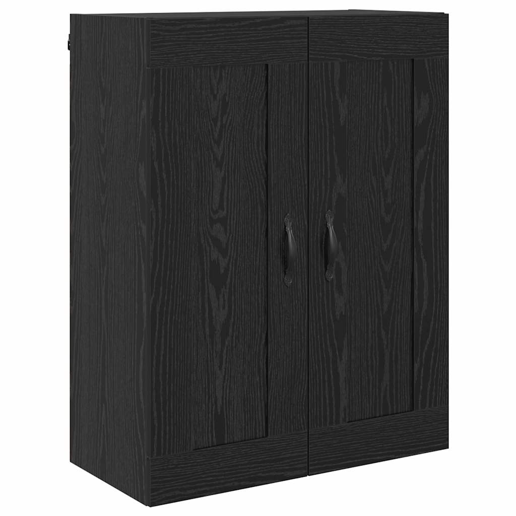 Wandkast Zwart Eiken 69,5 x 34 x 90 cm Bewerkt hout is nu te koop bij PeponiXL, paradijselijk wonen!