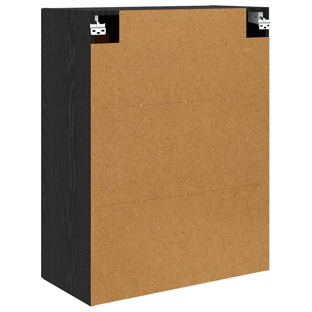 Wandkast Zwart Eiken 69,5 x 34 x 90 cm Bewerkt hout is nu te koop bij PeponiXL, paradijselijk wonen!