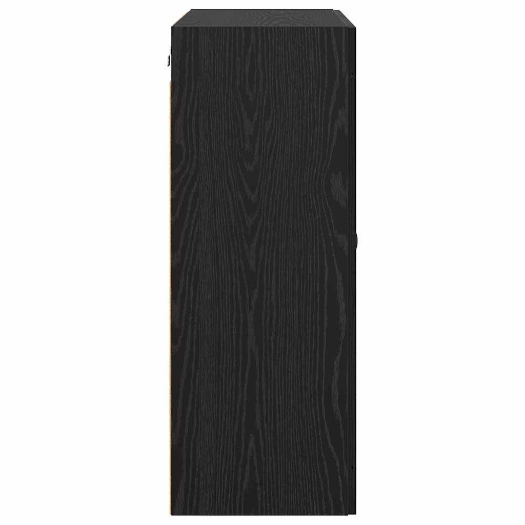 Wandkast Zwart Eiken 69,5 x 34 x 90 cm Bewerkt hout is nu te koop bij PeponiXL, paradijselijk wonen!