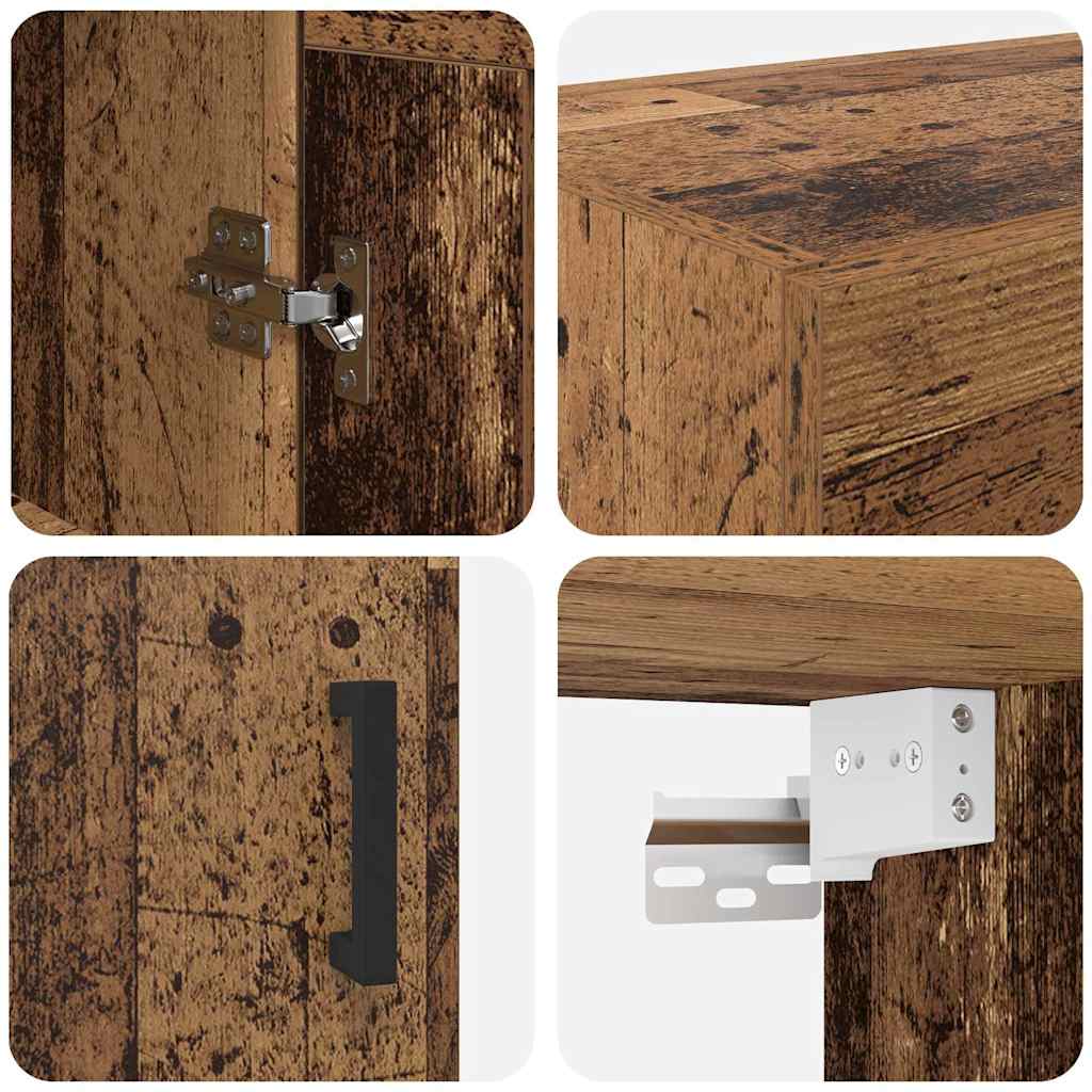Wandkast Oud Hout 69,5 x 34 x 90 cm Bewerkt hout is nu te koop bij PeponiXL, paradijselijk wonen!