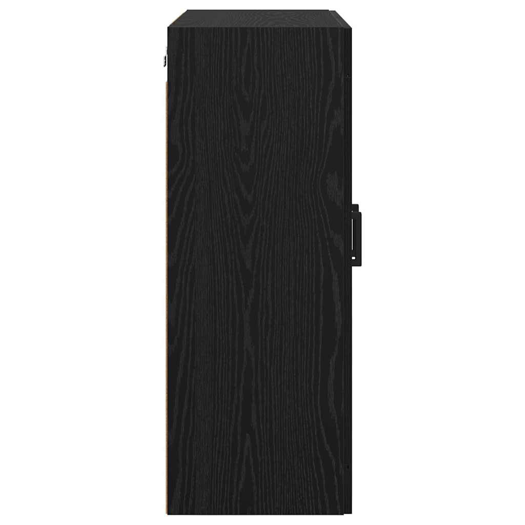 Wandkast Zwart Eiken 69,5 x 34 x 90 cm Bewerkt hout is nu te koop bij PeponiXL, paradijselijk wonen!