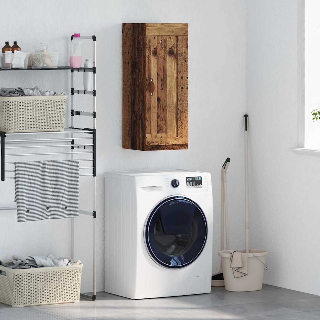 Wandkast Oud Hout 34,5 x 34 x 90 cm Bewerkt hout is nu te koop bij PeponiXL, paradijselijk wonen!