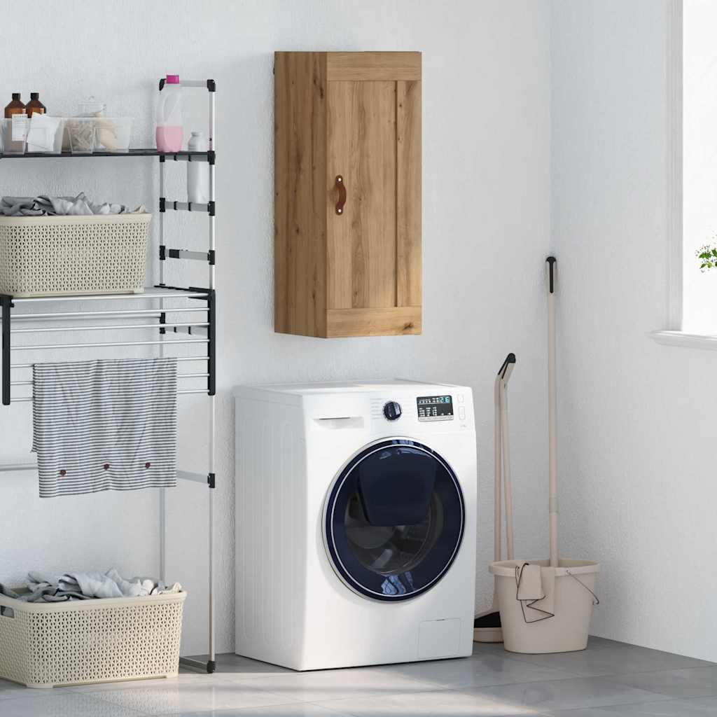 Wandkast Artisan Eiken 34,5 x 34 x 90 cm Bewerkt hout is nu te koop bij PeponiXL, paradijselijk wonen!