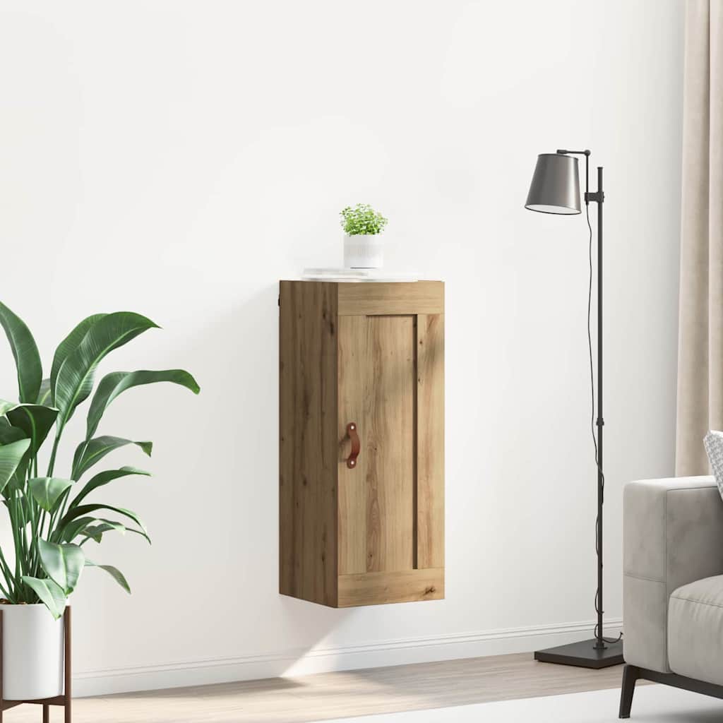 Wandkast Artisan Eiken 34,5 x 34 x 90 cm Bewerkt hout is nu te koop bij PeponiXL, paradijselijk wonen!