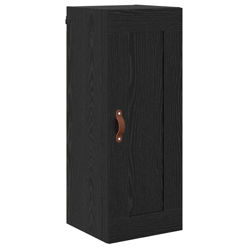 Wandkast Zwart Eiken 34,5 x 34 x 90 cm Bewerkt hout is nu te koop bij PeponiXL, paradijselijk wonen!