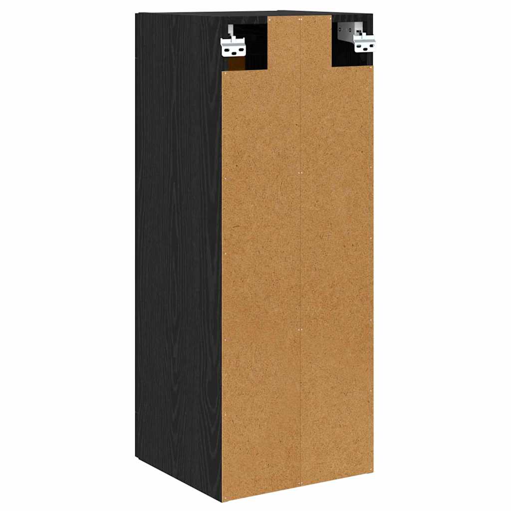 Wandkast Zwart Eiken 34,5 x 34 x 90 cm Bewerkt hout is nu te koop bij PeponiXL, paradijselijk wonen!