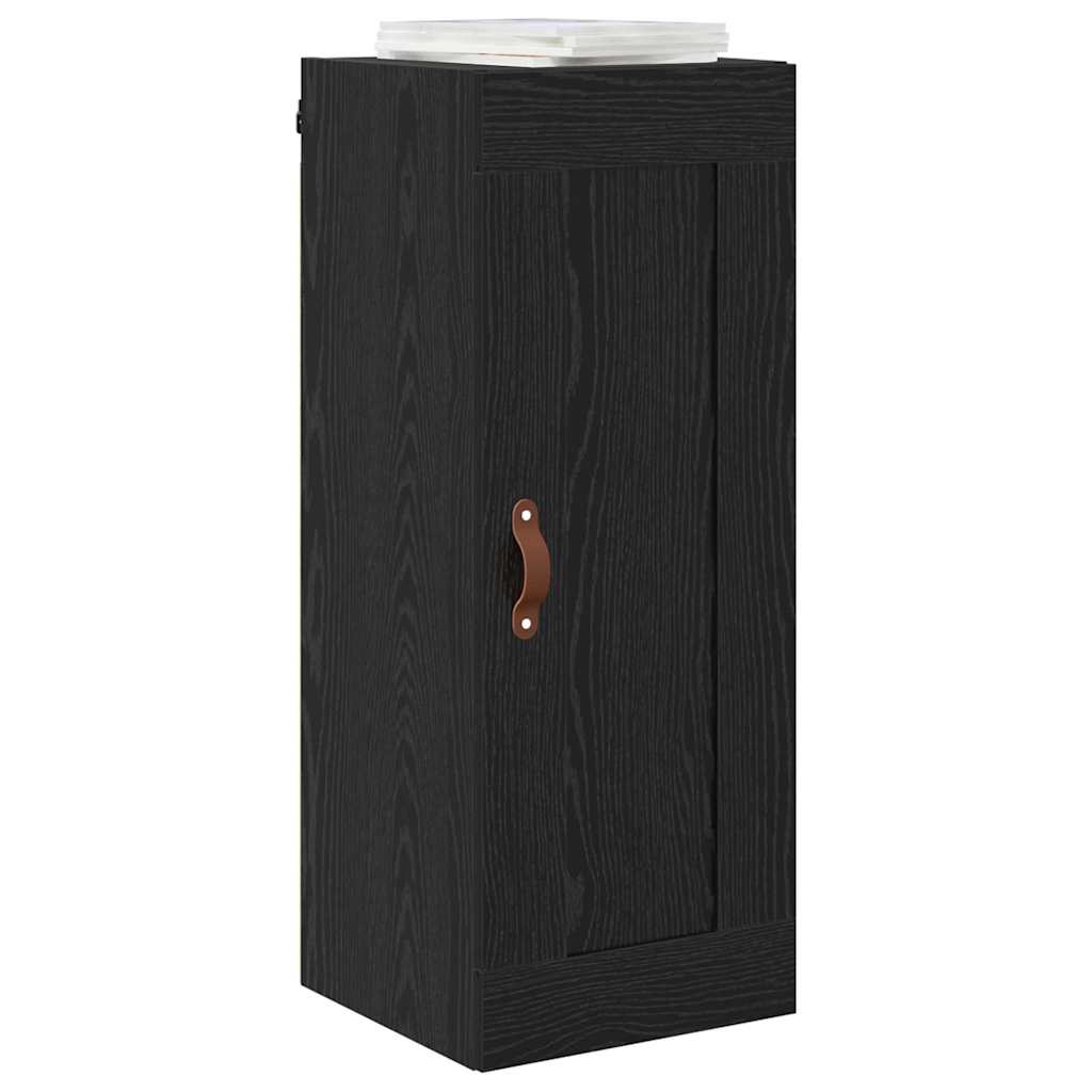 Wandkast Zwart Eiken 34,5 x 34 x 90 cm Bewerkt hout is nu te koop bij PeponiXL, paradijselijk wonen!