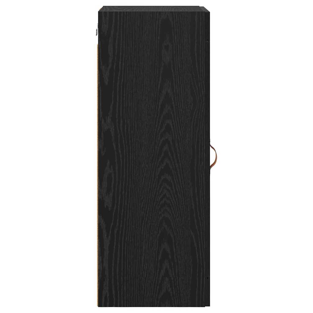 Wandkast Zwart Eiken 34,5 x 34 x 90 cm Bewerkt hout is nu te koop bij PeponiXL, paradijselijk wonen!