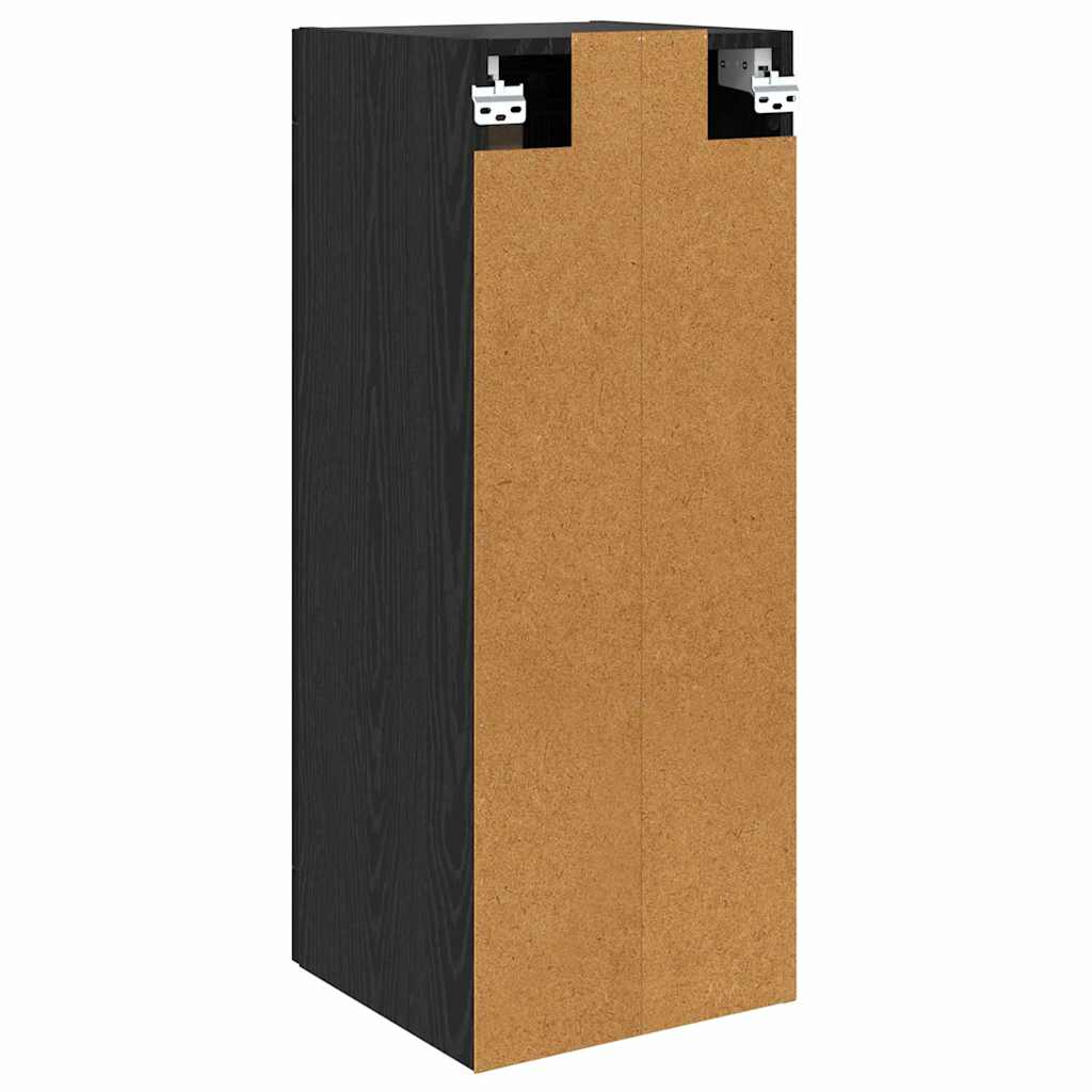 Wandkast Zwart Eiken 34,5 x 34 x 90 cm Bewerkt hout is nu te koop bij PeponiXL, paradijselijk wonen!