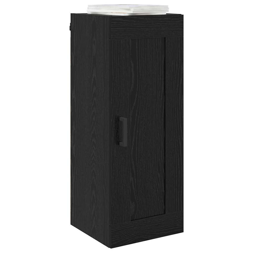 Wandkast Zwart Eiken 34,5 x 34 x 90 cm Bewerkt hout is nu te koop bij PeponiXL, paradijselijk wonen!