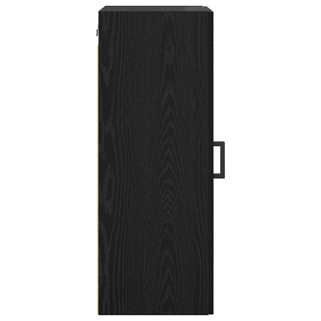 Wandkast Zwart Eiken 34,5 x 34 x 90 cm Bewerkt hout is nu te koop bij PeponiXL, paradijselijk wonen!