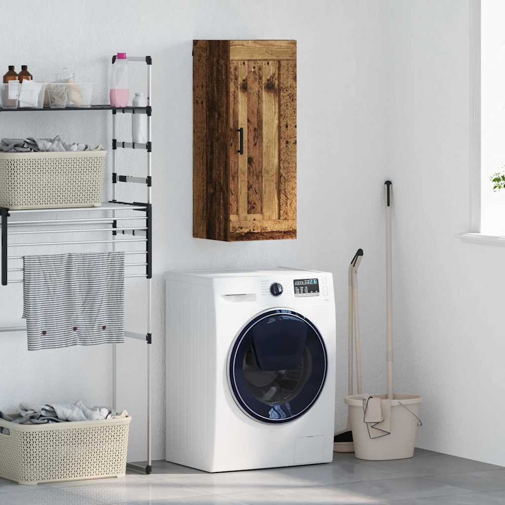 Wandkast Oud Hout 34,5 x 34 x 90 cm Bewerkt hout is nu te koop bij PeponiXL, paradijselijk wonen!
