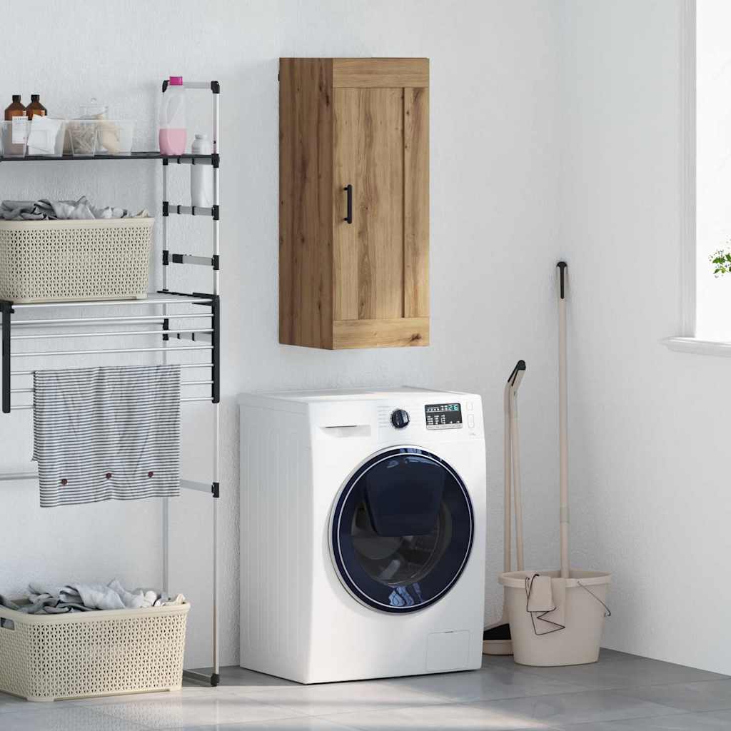 Wandkast Artisan Eiken 34,5 x 34 x 90 cm Bewerkt hout is nu te koop bij PeponiXL, paradijselijk wonen!