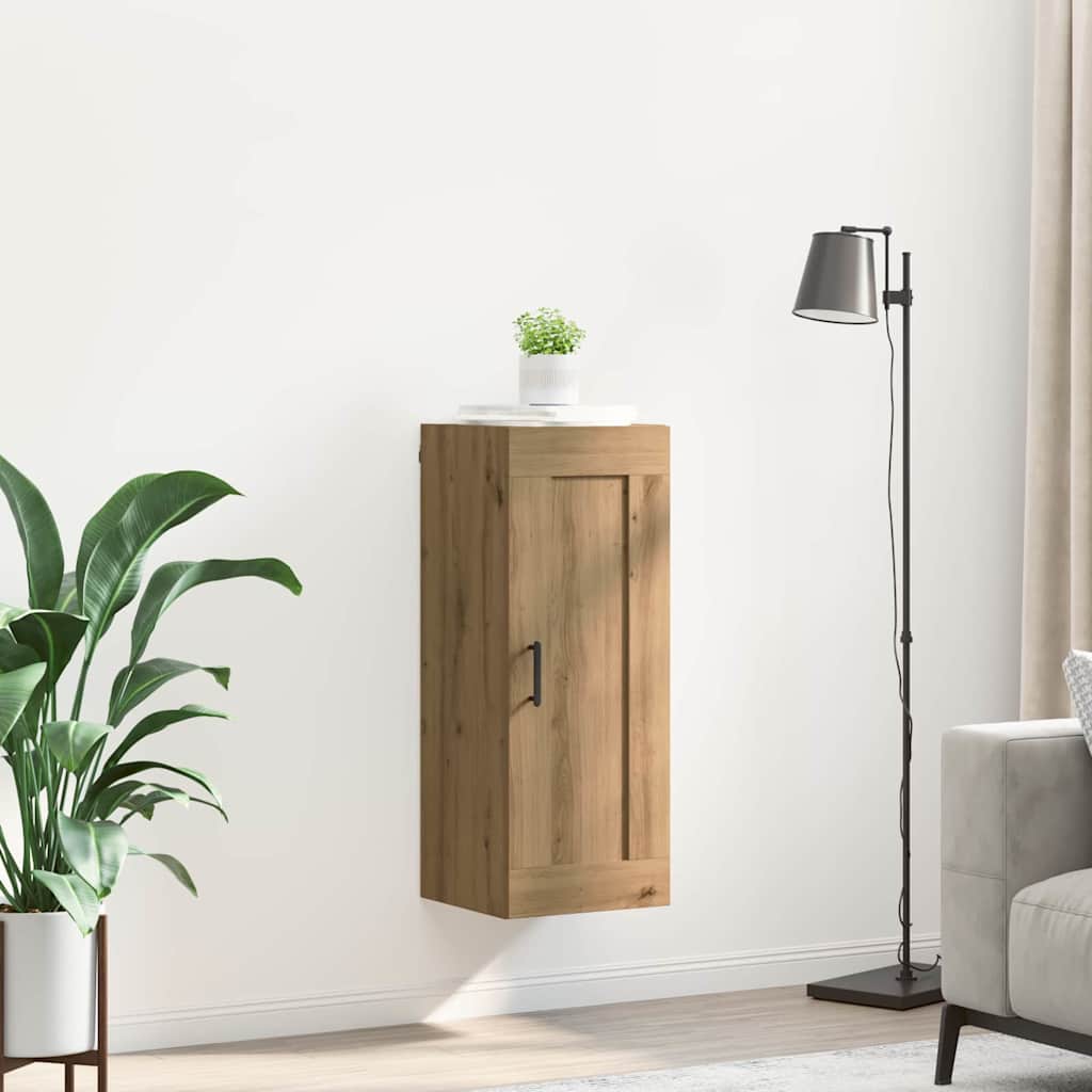 Wandkast Artisan Eiken 34,5 x 34 x 90 cm Bewerkt hout is nu te koop bij PeponiXL, paradijselijk wonen!
