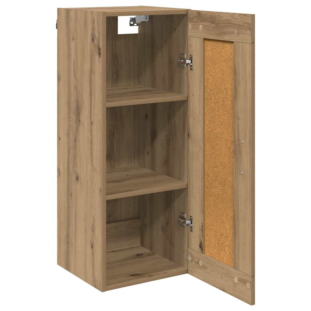 Wandkast Artisan Eiken 34,5 x 34 x 90 cm Bewerkt hout is nu te koop bij PeponiXL, paradijselijk wonen!