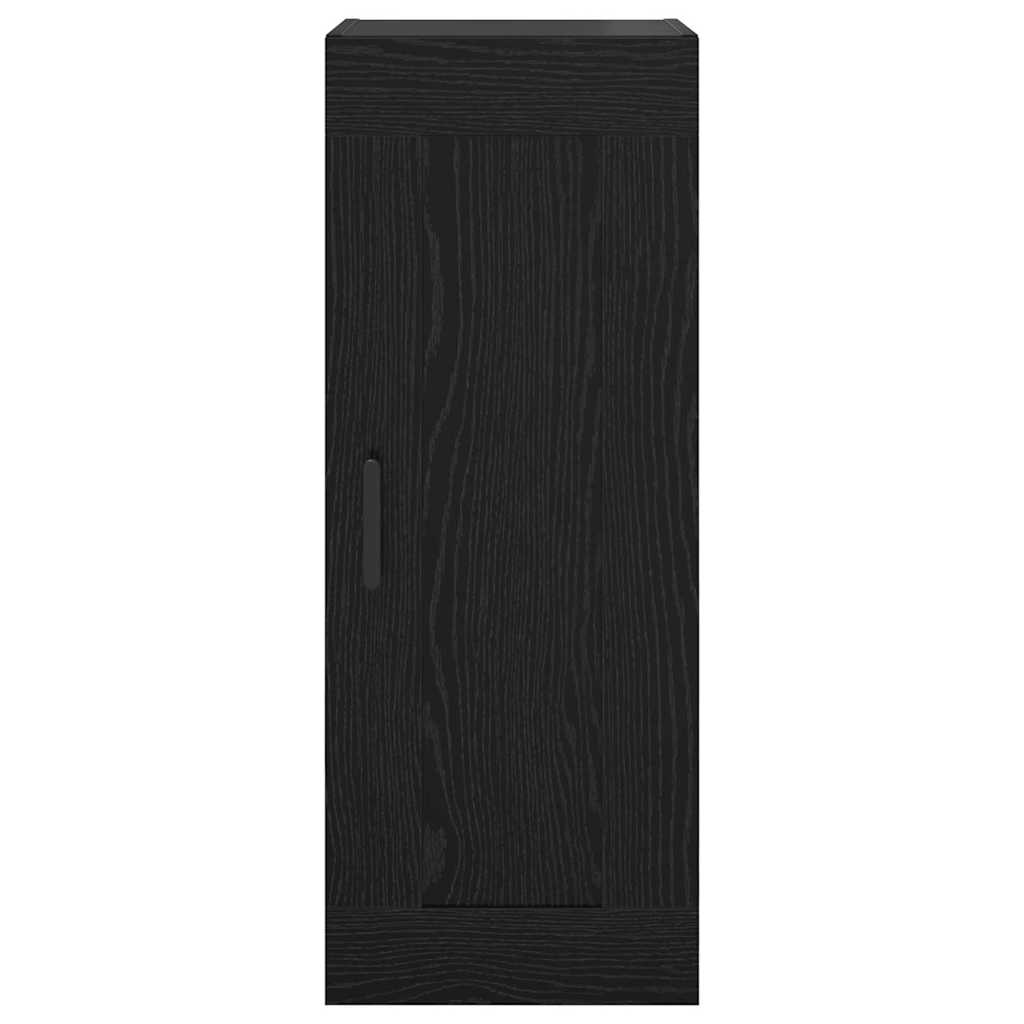 Wandkast Zwart Eiken 34,5 x 34 x 90 cm Bewerkt hout is nu te koop bij PeponiXL, paradijselijk wonen!