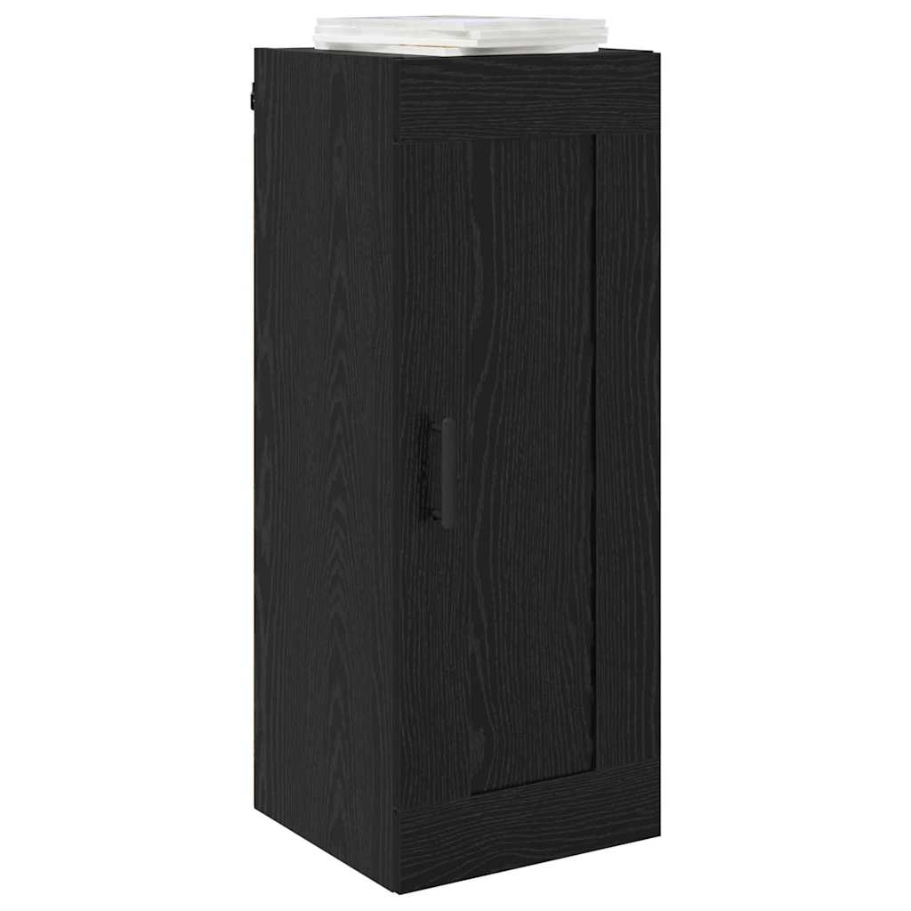 Wandkast Zwart Eiken 34,5 x 34 x 90 cm Bewerkt hout is nu te koop bij PeponiXL, paradijselijk wonen!