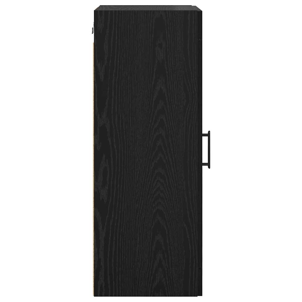 Wandkast Zwart Eiken 34,5 x 34 x 90 cm Bewerkt hout is nu te koop bij PeponiXL, paradijselijk wonen!