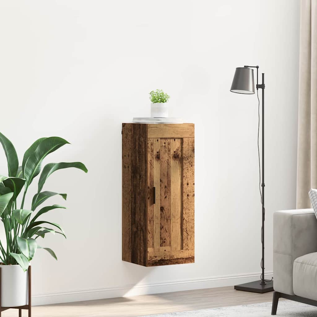 Wandkast Oud Hout 34,5 x 34 x 90 cm Bewerkt hout is nu te koop bij PeponiXL, paradijselijk wonen!