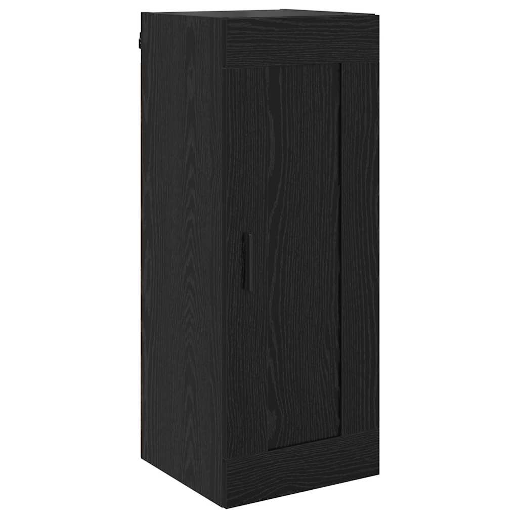 Wandkast Zwart Eiken 34,5 x 34 x 90 cm Bewerkt hout is nu te koop bij PeponiXL, paradijselijk wonen!