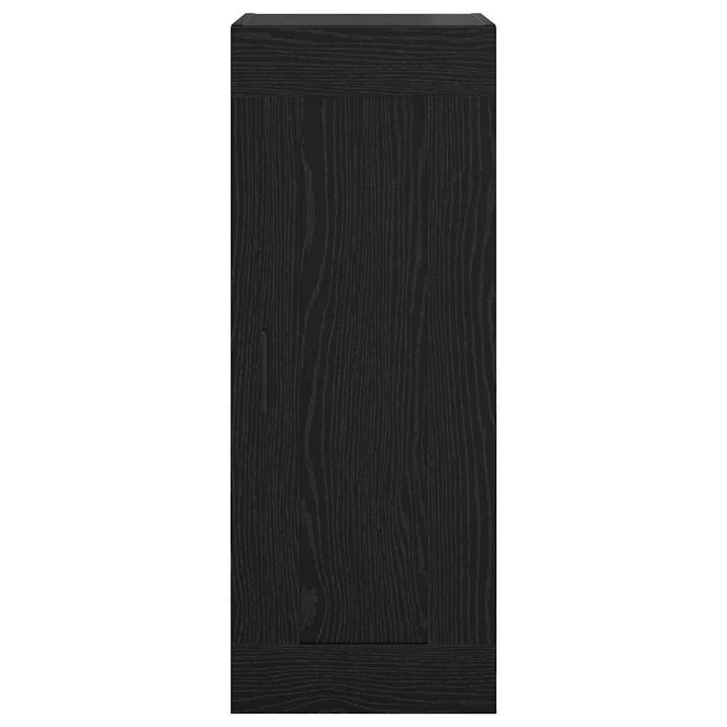 Wandkast Zwart Eiken 34,5 x 34 x 90 cm Bewerkt hout is nu te koop bij PeponiXL, paradijselijk wonen!